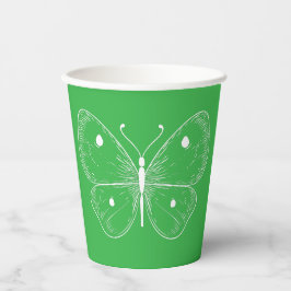 Vasos De Papel Boceto delicado de mariposa