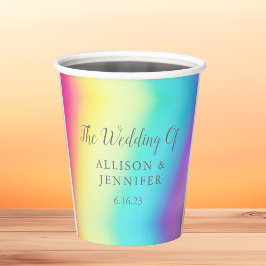 Vasos De Papel Boda arcoiris bonito personalizado