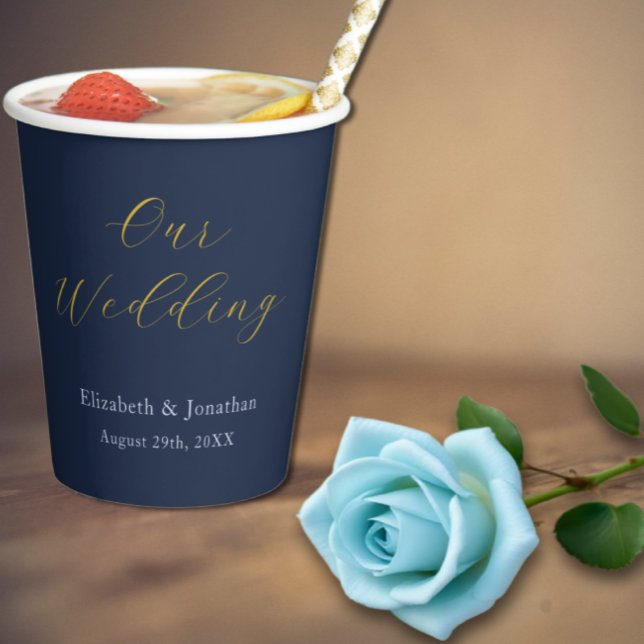 Vasos De Papel Boda azul opulento (Subido por el creador)