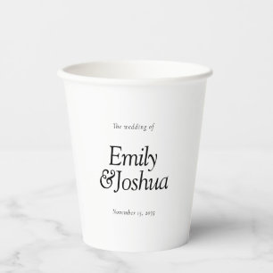 Vasos De Papel Boda blanco y negro moderno