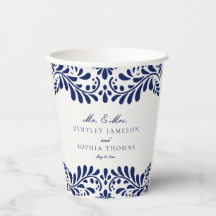 Vasos De Papel Boda Blue Talavera Tile Spanish Fiesta