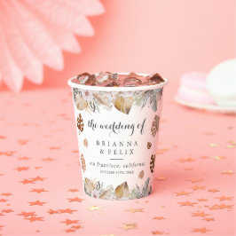 Vasos De Papel Boda Boho Neutral Rústica