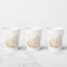 Vasos De Papel Boda Botánica Editorial Suave