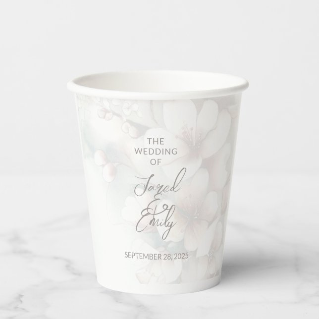 Vasos De Papel Boda Cherry Blossom (Anverso)