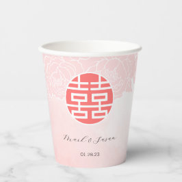 Vasos De Papel Boda chino de doble felicidad