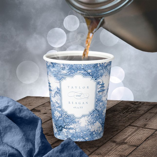 Vasos De Papel Boda Chinoiserie de inspiración porcelana ID1094 (Subido por el creador)