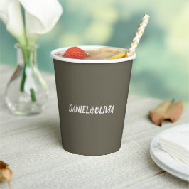 Vasos De Papel Boda clásico marrón