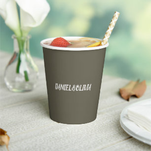 Vasos De Papel Boda clásico marrón