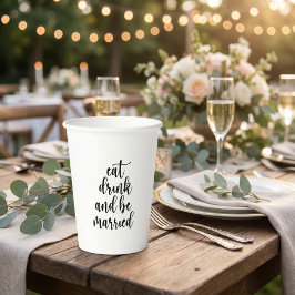 Vasos De Papel Boda Come Bebe y Cásate