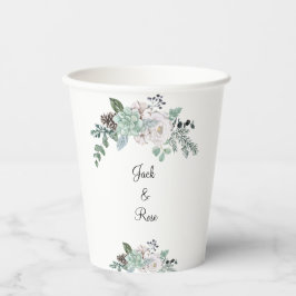 Vasos De Papel Boda de acuarela de invierno