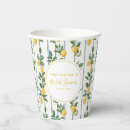 Vasos De Papel Boda de Acuarela de Limón Estilo Italiano Vintage