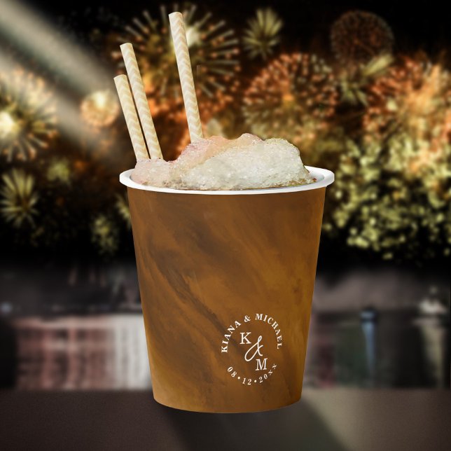 Vasos De Papel Boda de acuarela moderna Gold ID816 (Subido por el creador)