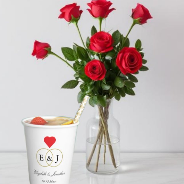 Vasos De Papel Boda de anillos entrelazados (Subido por el creador)