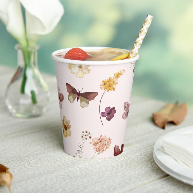 Vasos De Papel Boda de Boho Moderno de Rubor Pastel (in situ)