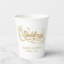 Boda de Caligrafía en Blanco Elegante y Dorado Fal