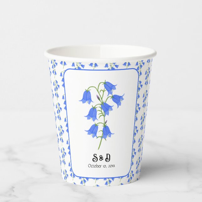 Vasos De Papel Boda de Campanillas Azules (Izquierda)