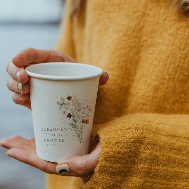 Vasos De Papel Boda de Campo Floral Boho Rústico (Subido por el creador)