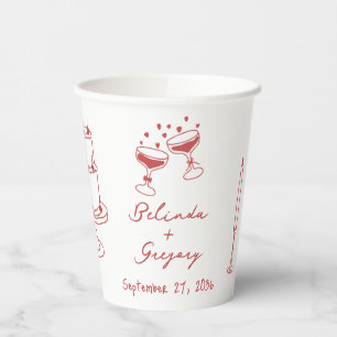 Vasos De Papel Boda de Doodles de Ilustraciones de cimarrona dibu