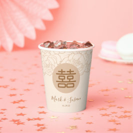 Vasos De Papel Boda de felicidad doble elegante de China