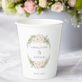 Vasos De Papel Boda de flores de eucalipto moderno y elegante