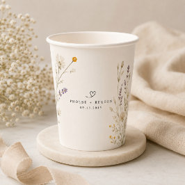 Vasos De Papel Boda de flores silvestres elegantes