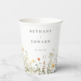 Vasos De Papel Boda de flores silvestres minimalistas