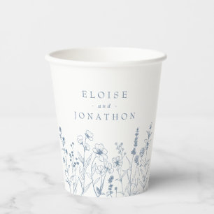 Vasos De Papel Boda de flores silvestres Minimalistas simples