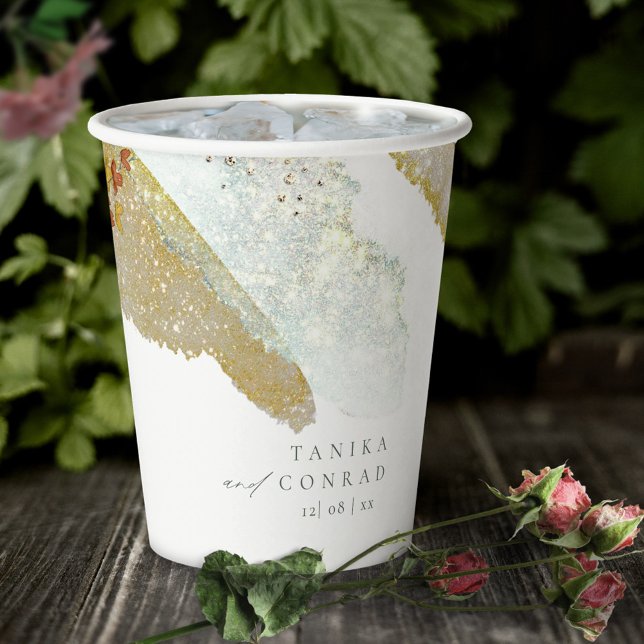Vasos De Papel Boda de flores silvestres Paint Str Gold ID954 (Subido por el creador)