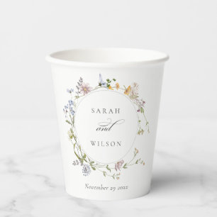 Vasos De Papel Boda de fotos de flores de flor cutáneo de prado r