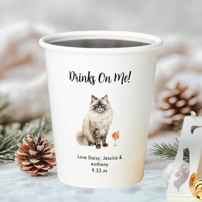 Vasos De Papel Boda de gato mascota (Subido por el creador)