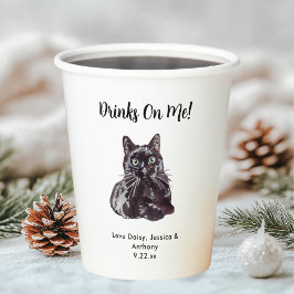 Vasos De Papel Boda de gato personalizada