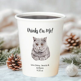 Vasos De Papel Boda de gato personalizada