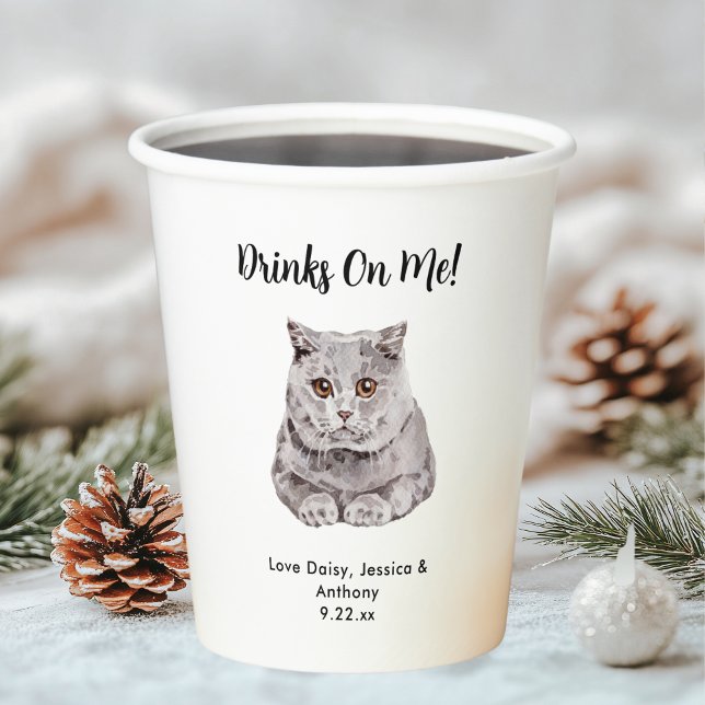 Vasos De Papel Boda de gato personalizada (Subido por el creador)