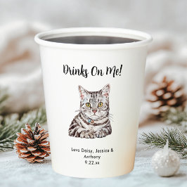Vasos De Papel Boda de gato personalizada