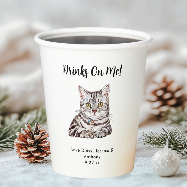Vasos De Papel Boda de gato personalizada (Subido por el creador)