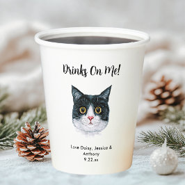 Vasos De Papel Boda de gato personalizada