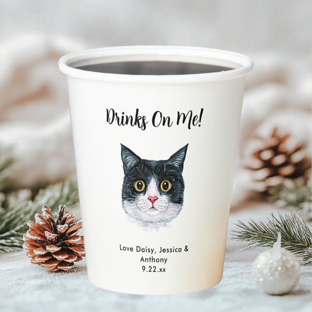 Vasos De Papel Boda de gato personalizada (Subido por el creador)