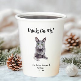 Vasos De Papel Boda de gato personalizada