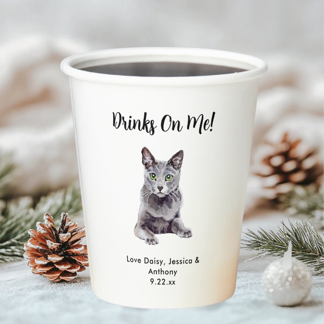 Vasos De Papel Boda de gato personalizada (Subido por el creador)
