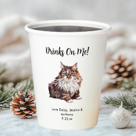 Vasos De Papel Boda de gato personalizada