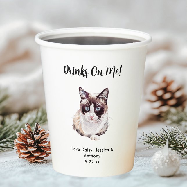 Vasos De Papel Boda de gato personalizado (Subido por el creador)