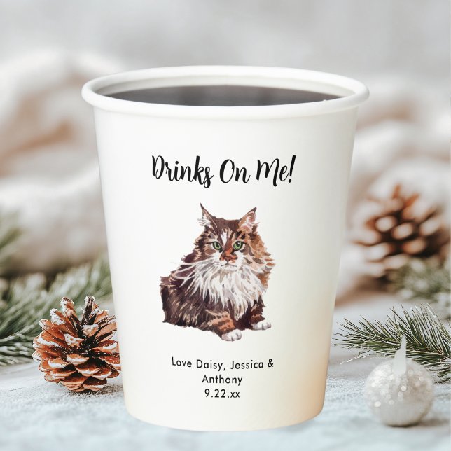 Vasos De Papel Boda de gato personalizado (Subido por el creador)