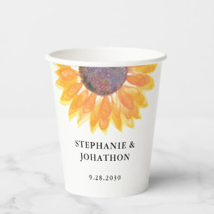 Vasos De Papel Boda de girasol