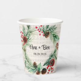 Vasos De Papel Boda de guirnaldas Red Berry para navidades