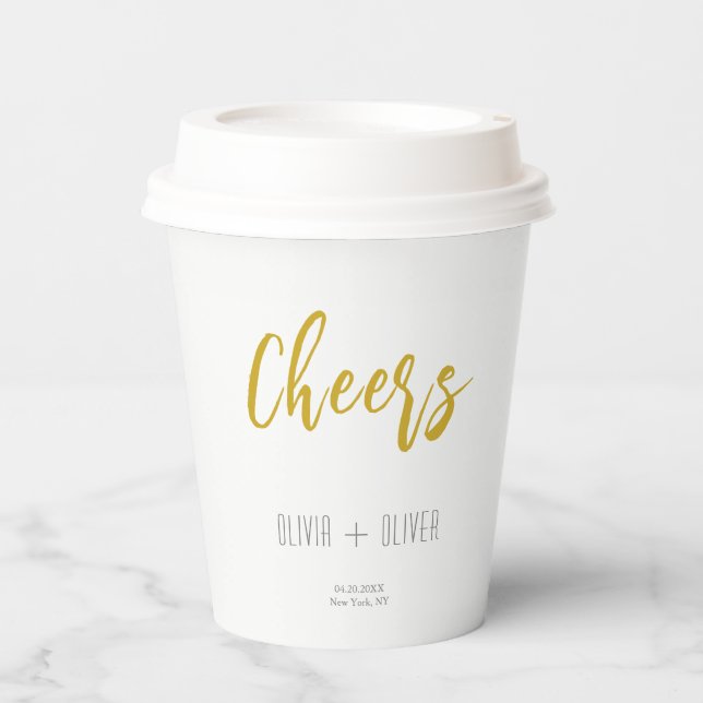 Vasos De Papel Boda de hojas de roble otoñales (Anverso)