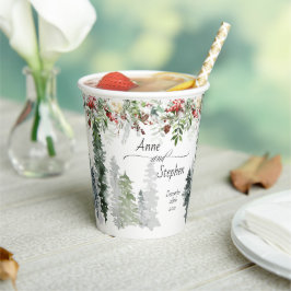 Vasos De Papel Boda de invierno taza de papel Woodland