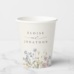Vasos De Papel Boda de jardín de flores silvestres de primavera c