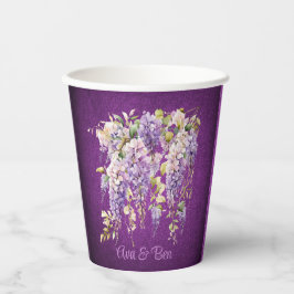 Vasos De Papel Boda de la glicinia morada y lavanda