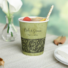 Vasos De Papel Boda de la Vintage, Flor Victoriana