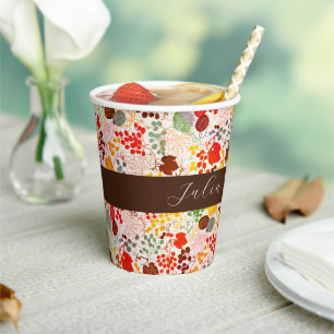 Vasos De Papel Boda de las flores de uvas de Berry dulce besado f